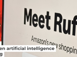 Amazon’s AI shopping assistant, Rufus, on a computer monitor on Dec. 1, 2024, in New York. Company apps, including Rufus, may make it easier to shop, but consumers might balk at giving up too much of the shopping experience. AP Photo/Peter Morgan